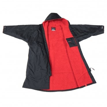 DryRobe Advance Longsleeve Rain Jacket - Black/Red open
