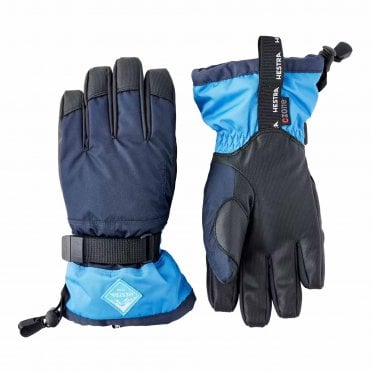 Hestra Gauntlet CZone 5 Finger Junior Gloves - Dark Navy/Sky Blue