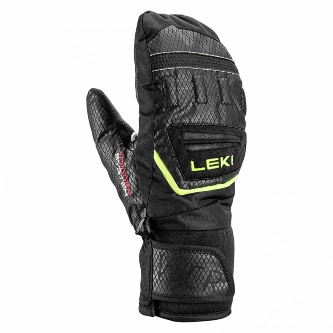 Leki  World Cup Race Team 3D Junior Mittens - Black/Ice Lemon