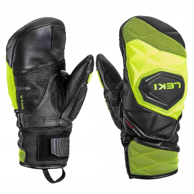 Leki  World Cup Race Venom 3D Junior Mittens - Black/Ice Lemon