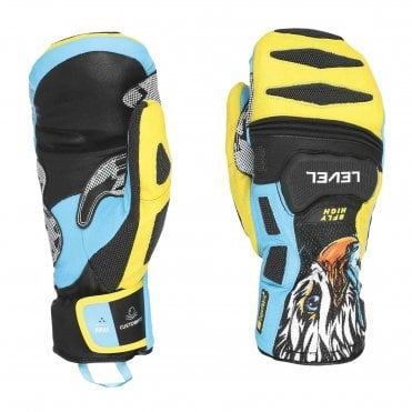 Level SQ CF Race Mittens - Yellow/Blue Eagle