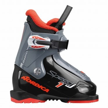 Nordica Speedmachine J1 Junior Ski Boots - Black/Anthracite/Red 1