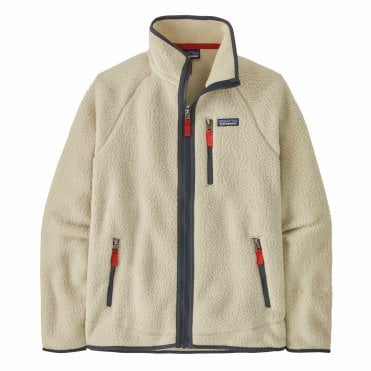 Patagonia Retro Pile Fleece Jacket - Pelican w/Smolder Blue 1