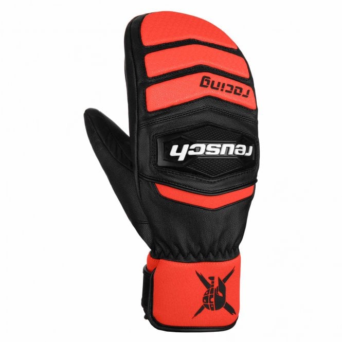 Reusch  World Cup Warrior Team Race Mitten - Black/Fluorescent Red