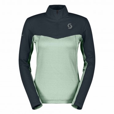 Scott Defined Light Pullover Womens Mid Layer - Dark Blue/Fresh Green 1