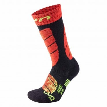 UYN Junior Ski Socks - Black/Red 1
